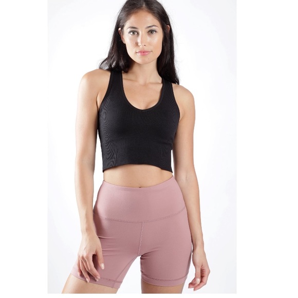 Seamless V-Neck Crop Rib Tank (90 degree by Reflex) - Picture 2 of 4